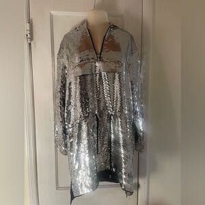 H&Moshino Sequin Zip-Up Parka